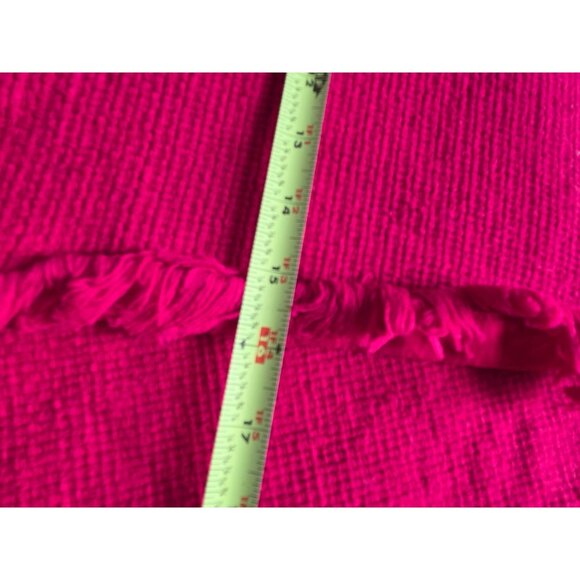 Set Of 5 Red Fringe Cotton Placemats 16" X 13" Table Linens Made In India - Picture 5 of 6